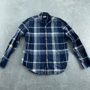 J. Crew Summer Plaid Shirt Tailored 100% Cotton Long Sleeve Button-Up Size L 308